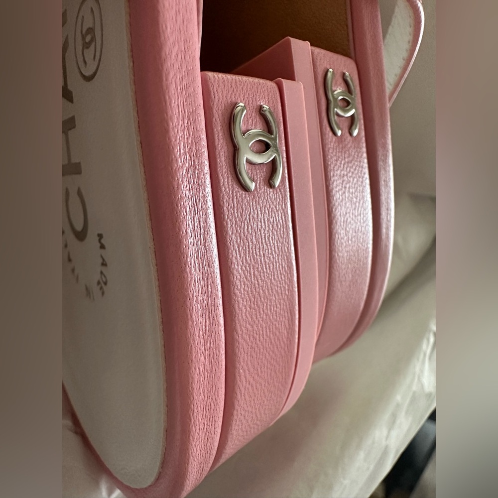 (Sold) Chanel slingbacks glitter pink and black 38 new - Picture 7 of 10